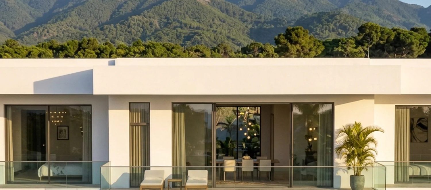 Villa Skyline terrace overlooking the mountains